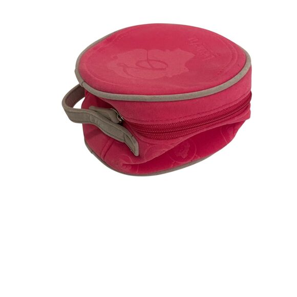 Benefit Cosmetics Zip Pouch Bag Small Pink Fuzzy Makeup Bag 5" - Picture 3 of 8